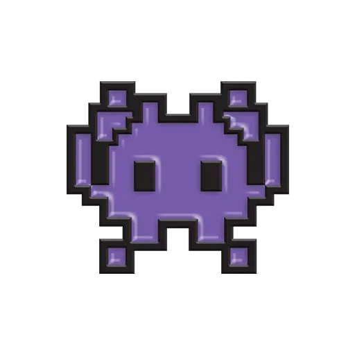 pixel art, pixels violets, emoticône monstre pixel, pixel smiley violet, pixel violet monstre