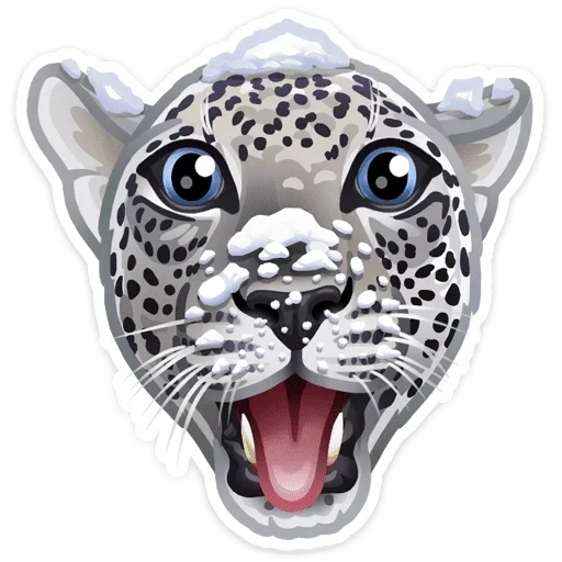 wwf, leopardo, máscara leopardo, barras de neve emoji