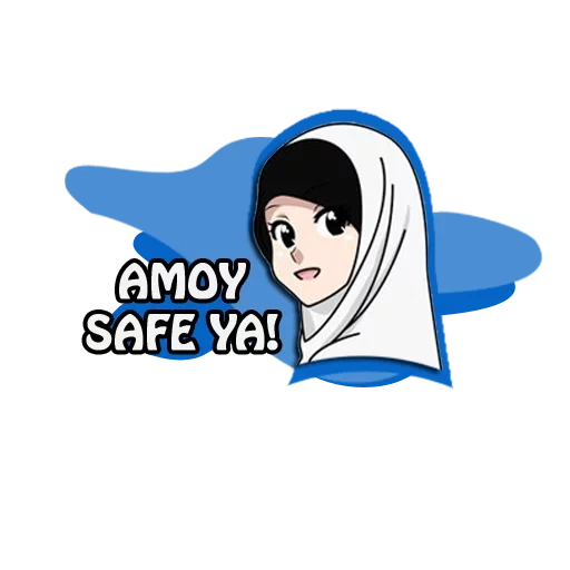 young woman, anime hijabe, hijab with a white background, hijab with a pencil, drawing a muslim