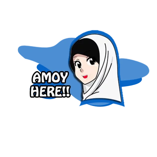 young woman, hijab with a white background, anime muslim, hijab muslim, drawing a muslim