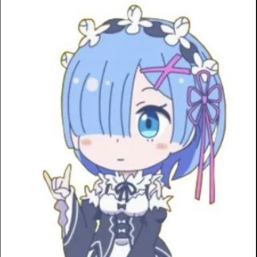 ре зеро, рем чиби, rem re zero, рем ре зеро, рем isekai quartet