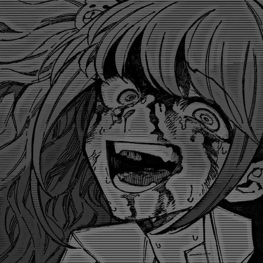 animation, figure, cartoon cartoon, toga himiko, sad animation