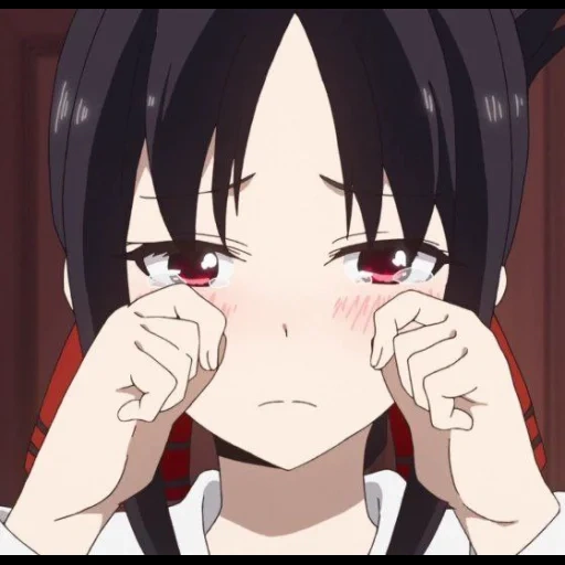 der anime weint, kaguya weinend, trauriger anime, anime charaktere, weinend anime chan