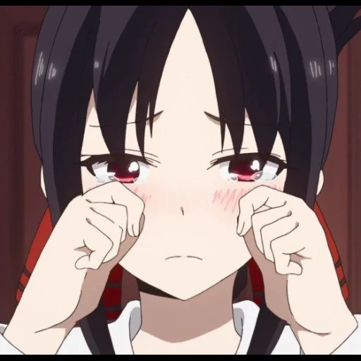 anime menangis, kaguya menangis, anime sedih, karakter anime, anime crying chan