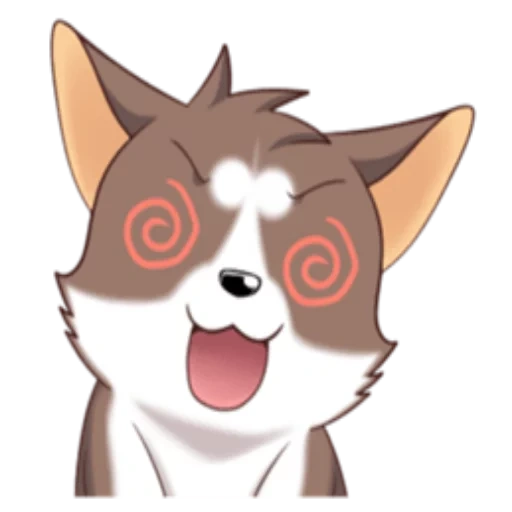 lupo, anime, linea corgi, anime furri, puppy husky vector