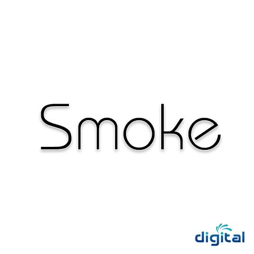 texte, boutique de fumée, inscription de conception, conçu par la fumée, logo de la maison de fumée