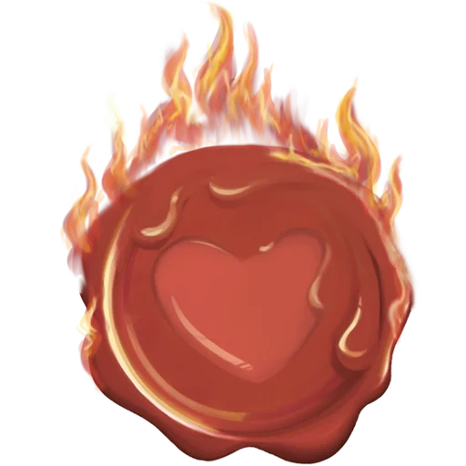 coração de fogo, selo de cera, impressão de cera, ilustração de fogo, imagem borrada