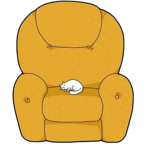 armchair, cartoon sofa, old chair vector, yellow chair drawing, the yellow chair is cartoon