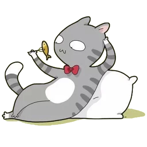 grey cat, kotiki lingvistov, ilustrasi kucing, kucing lucu itu lucu, kucing kartun lucu