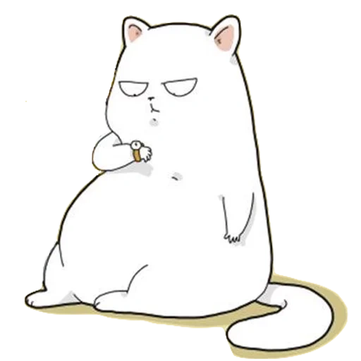 kucing, pola meong meong, hewan lucu, anime kucing gemuk, sketsa pensil segel tebal