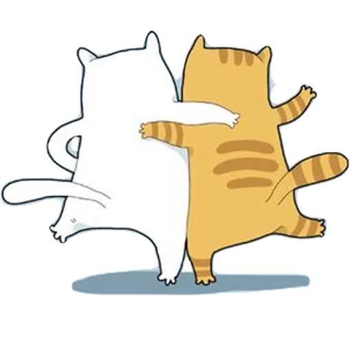 cat, котики, ешкин кот рисунок, котики обнимаются вектор