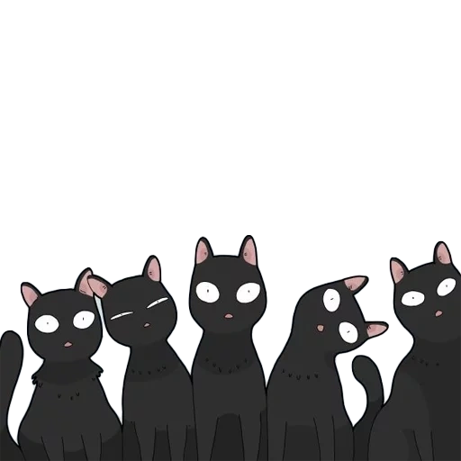 black cat, кошачий арт, черные коты