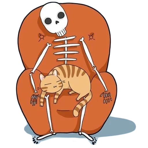 gato, esqueleto, yegor letov, halloween, cartoon