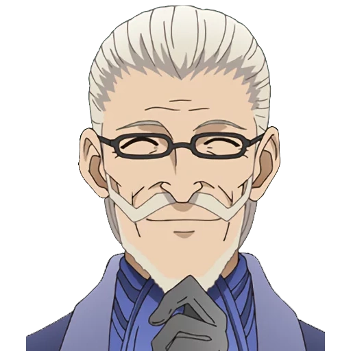 anime old man, grandpa anime, cartoon characters, tanaka butler
