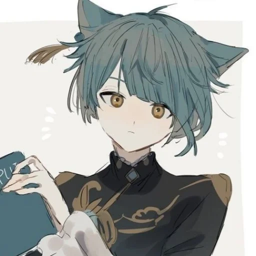 arte de anime, desenhos de anime, personagens de anime, cook fan art genshin, o cara é ouvidos de gato