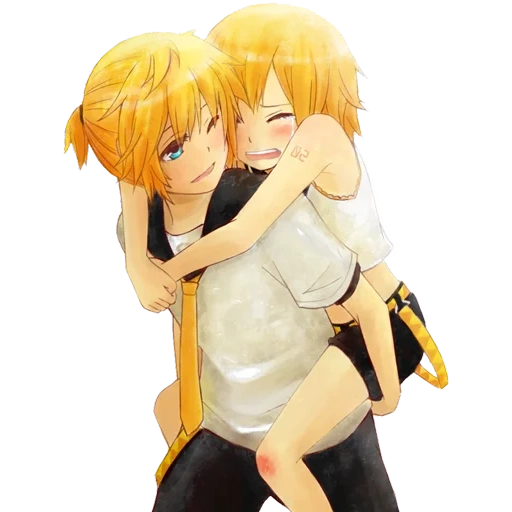 lun lin kagamin, kagamine rin/len, irmão anime irmã lin lun, kagamine len rin twinzest, kagamine len rin abraça