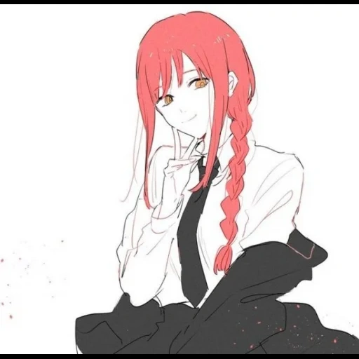 young woman, arts anime, anime girls, anime characters, the red hair of anime