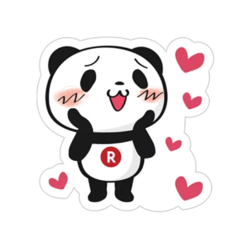 panda weiber, bonjour panda, coeur de panda, illustration de panda