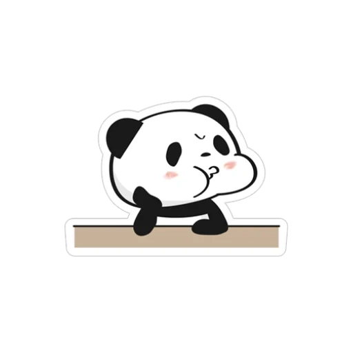 panda, panda, panda thinks, panda sticker
