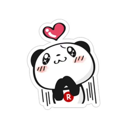 panda, cute, panda weiber, panda sticker, panda heart