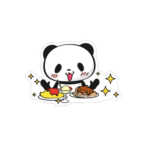 panda, café panda, autocollants kawaii, autocollants de panda, le panda est un dessin doux