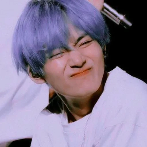 taehen, taehen kim, kim ta hyun, kim taehen 2020 cutie, bts kim taehen with blue hair