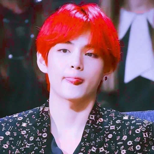 taehen, kim ta hyun, taehyung bts, yoongi mom 2018, taehyun dengan rambut merah