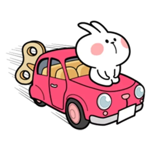 nove, clipart, automobile, ciao kitty, sbattere la macchina