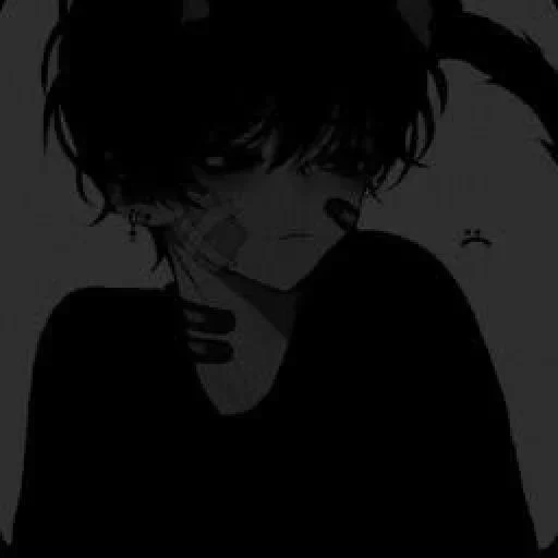 anime, figure, art de l'anime, caricature triste, animation art tristesse