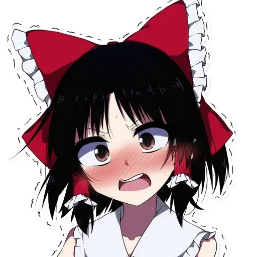 аниме арты, reimu touhou, hakurei reimu, reimu hakurei smug, аниме неко клыками