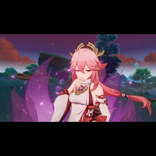 yae miko, yae sakura, impatto di genshin, ya miko genshin impact, yae miko genshin impact