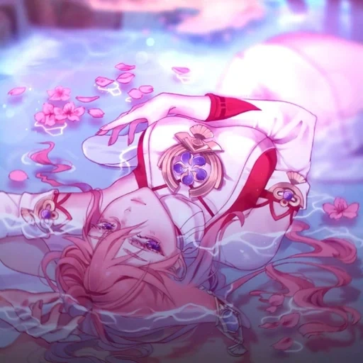 seni anime, gadis anime, sakura miku yuri, gambar anime yang indah, chanmina bijin yang pertama kali