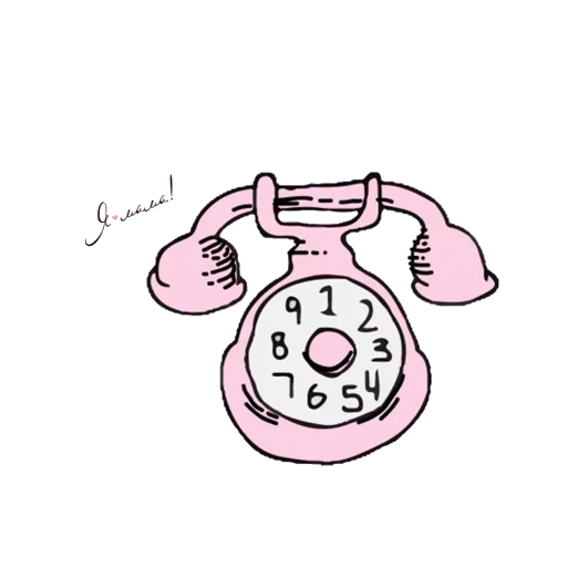 telephone, ретро телефон, телефон мульт, телефон рисунок, розовые телефоны