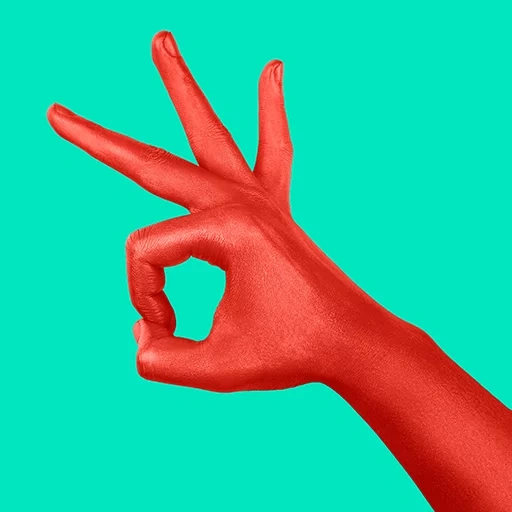 mano, dedo, niños, mano roja, mano de pintura roja