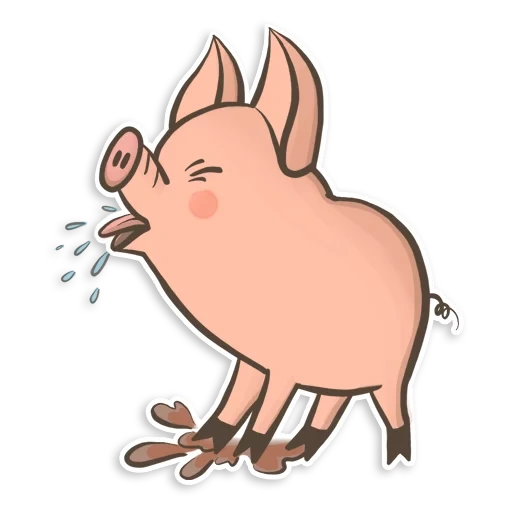 maiale primaverile, tatuaggio di maiale, maiale cartone animato