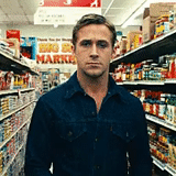 il maschio, ryan gosling, supermercato ryan gosling, guida il supermercato ryan gosling