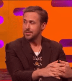 el hombre, ryan gosling, ryan gosling show graham, ryan gosling se ríe un meme, george clooney gosling show graham norton