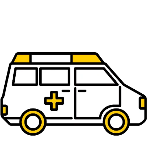 l'ambulanza, colorazione rapida, l'ambulanza, circuito di ambulanza, colore ambulanza per bambini