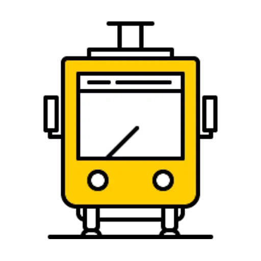 treno delle icone, badge del tram, trasporto di icone, icona vettoriale del tram, icona della fermata del tram