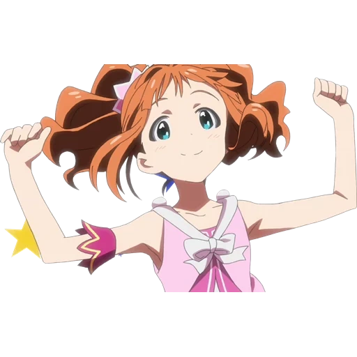 animação, the idolmaster, personagem de anime, yayoi takatsuki, animação levanta a mão