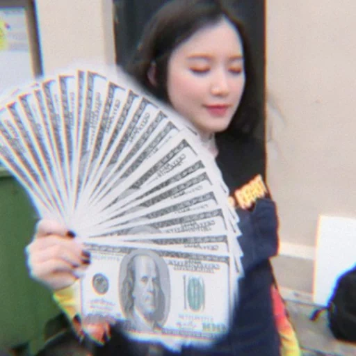 kazki with money, japanese money, man by a fan of money, business money woman, japanese woman with money