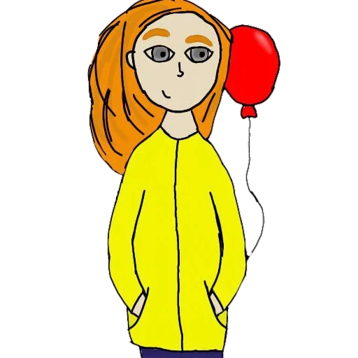 female, people, girl, lovely girl, cartoon girl balloon