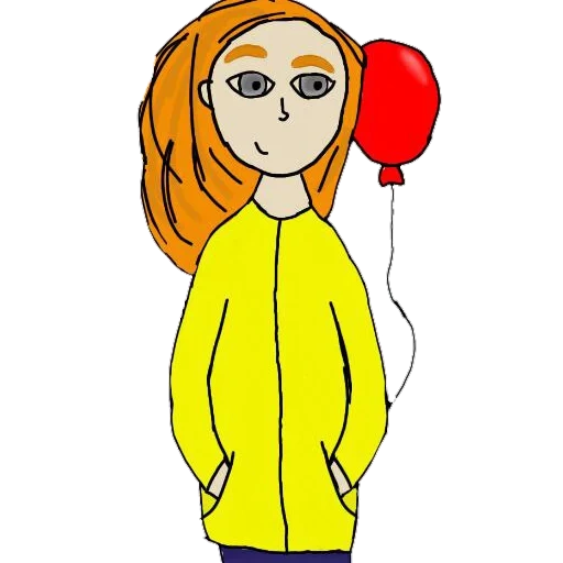 femmes, people, filles, elle est mignonne, ballon de fille de dessin animé