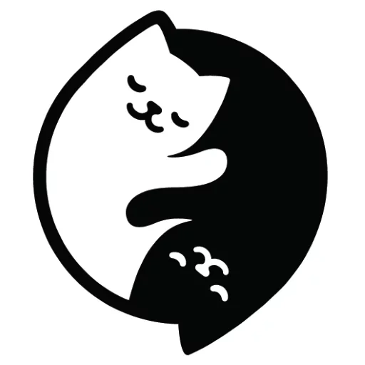 gatto, cat, gatto, gatto yin yang, sigillo yin e yang