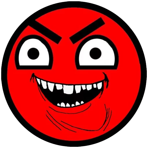 boy, evil smiley, bombing smiley, the red emoticon is angry