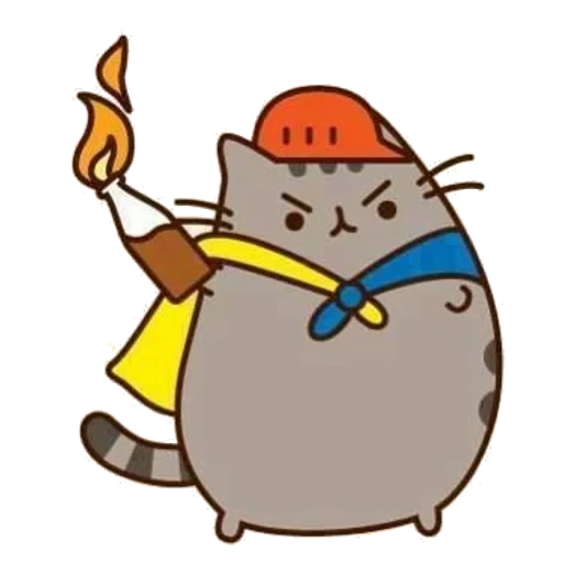 empurre, gato pushin, o gato está empurrando, gato pusheen, cool cat pushin