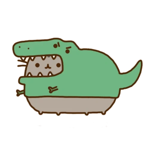 pusheen, chat de poussin, cat pushen, pushen cat, dinosaure pushen chat