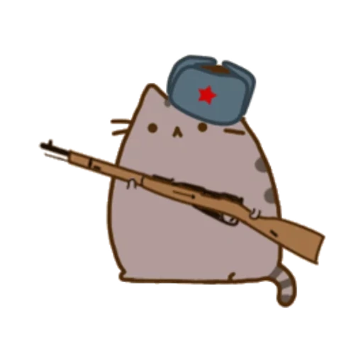 empuje, pushin de gato, perapelkin, gato pusheen, el gato es militar