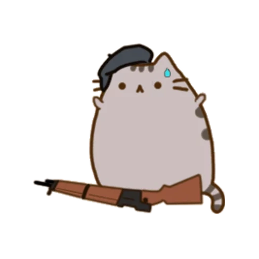 empuje, gato de empuje, kitty pushin, pusheen el gato, el gato llora