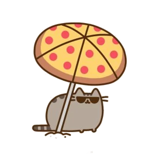 pushin, cat pushin, pusheen cat, the cat is an umbrella, cat pushin cat pushin
